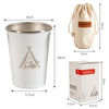 4 PCS / Set Outdoor Picnic Stainless Steel Cup With Storage Bag+Silicone Holder (Black)