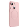 For iPhone 15 CD Texture MagSafe Liquid Silicone Phone Case(Light Pink)