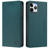 For iPhone 11 Pro Max RC01 Dual-Folded Magnetic Suction RFID Leather Phone Case(Dark Green)