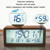 1906 Solid Wood Luminous Clock Large Screen Temperature And Humidity Clock(Eucalyptus Yellow)