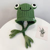Children Cartoon Frog Woolen Hat Warm Knitted Hat Bomber Hat, Size: For 1-3 Years Old(Green)