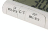 LCD Digital Thermometer Hygrometer Moisture Meter and Wired Temperature with External Sensor White