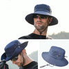 Outdoor Sun Hat Hiking Big Brim Breathable Sunscreen Fisherman Hat(Navy)