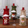 2 PCS Christmas Gift Wine Bottle Dust Cover Bag Home Table Decor(Burlap moose)