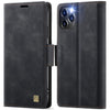For iPhone 11 Pro Max AutSpace A11 Side Buckle MagSafe Magnetic RFID Phone Leather Case(Black)