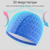 Adult Crescent PU Waterproof Comfortable Earmuff Swimming Cap(Dark Blue)