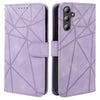 For Samsung Galaxy A36 / A56 5G Skin Feel Geometric Lines Leather Phone Case(Purple)