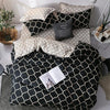 Luxury Bedding Black Marble Pattern Set Sanded Printed Quilt Cover Pillowcase, Size:175x220cm(Ouni)