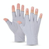 Outdoor Bicycle Riding Fishing Gloves Thin Breathable Anti-UV Sports Ice Silk Gloves, Style: Men Half Finger Gray
