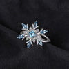 Fashion Snowflake Flower Blue Topaz Ring Jewelry Women, Ring Size:10