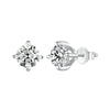 MSE038 S925 Sterling Silver Moissanite Earrings, Color: 1ct Silver