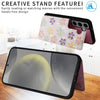 For Samsung Galaxy S25+ 5G Printed Double Buckle RFID Anti-theft Phone Case(Blossoming Flowers)