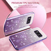 For Samsung Galaxy S8 Gradient Glitter Flower All-inclusive Phone Case(Purple)