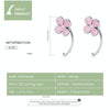 S925 Sterling Silver Pink Flowers Ear Studs Women Earrings
