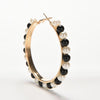 1 Pair Girls Hoop Pearl Earring With Big Circle(Black and White)