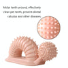 Dog Chew Toy Treat Dispensing Toothbrush - Bite Resistant TPR Rubber (Pink)