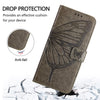 For Samsung Galaxy A06 4G / 5G Embossed Butterfly Leather Phone Case(Grey)