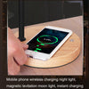 Magnetic Suspension Moon Lamp Wireless Charging Mobile Phone 3D Night Light Table Lamp US Plug(Black Pole)