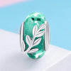 S925 Sterling Silver  Seasons Colored Glass Beads DIY Bracelet Accessories(Green)