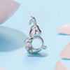 S925 Sterling Silver Easter Cute Bunny DIY Beads(BSC998)