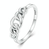 SCR891 Sterling Silver S925 Hollow Circle Chain Ring(No.6)