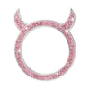 2 PCS Car Starter Button With Diamond Small Devil Decorative Ring(Pink)