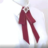 Unisex Pearl Bow-knot Cloth Bow Tie Brooch Clothing Accessories, Style:Pin Buckle Version(Navy)