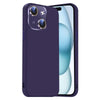 For iPhone 15 Plus Nano Lens Cover Liquid Silicone Phone Case(Dark Purple)