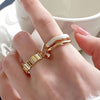 Light Luxury Cat Eye Stone Open Adjustable Ring, Specification:J2781