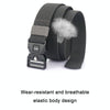 AWMN Men Outdoor Sports Alloy Snap Buckle Elastic Belt, Length: 125cm(Twill Gray)