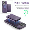 For iPhone 12 Pro Max DG.MING MAGKING-K2 Series MagSafe RFID Card Bag Detachable Phone Case(Purple)