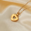 OPK GX2428 Vintage Stainless Steel Peach Heart Pendant Temperament Collarbone Necklace