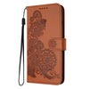 For Samsung Galaxy A36 5G Datura Flower Embossed Flip Leather Phone Case(Brown)