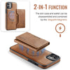 For iPhone 12 / 12 Pro DG.MING MAGKING-K2 Series MagSafe RFID Card Bag Detachable Phone Case(Brown)