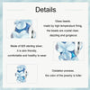 S925 Sterling Silver Blue Flower Glass Beads DIY Jewelry(SCC2737)