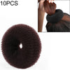 10 PCS Elegant Women Ladies Donut Hair Ring(Coffee L)
