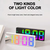 Colorful Fonts LED Electronic Alarm Clock Large Screen Clock(0725  Black Shell Mirror Surface D)