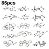 85pcs Piercing Jewelry Stainless Steel Lip Studs Eyebrow Studs Nose Studs