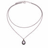 Fashion Retro Water Drop Shape Multi-layer Crystal Pendant Necklace(Drops necklace)