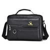 WEIXIER Men Shoulder Bag Retro Leather Laptop Business Casual Bag(Horizontal Black)