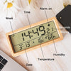 1906 Solid Wood Luminous Clock Large Screen Temperature And Humidity Clock(Eucalyptus Yellow)
