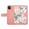 For Samsung Galaxy A22 5G Floral Pattern Leather Phone Case with Lanyard(Pink)