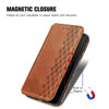 For ASUS ROG Phone 7 Cubic Grid Pressed Magnetic Leather Phone Case(Brown)