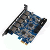 ORICO PVU3-5O2I USB3.0 * 5 + 20Pin Slot * 1 PCI Express Card for Desktop, 5Gbps Superspeed Data Transmission(Black)