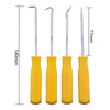 4 PCS Car Pick and Hook Set O Ring Oil Seal Gasket Puller Remover Craft Hand Tool Car Remover Tool Set (Yellow)