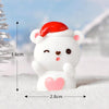 3pcs Christmas Lovely Micro Landscape Snow Ornament Decorative Accessories, Style: No.4 Love White Bear
