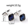 Fashion Zircon Alloy Plating Nail Sleeve Cufflinks for Female(Blue)
