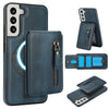 For Samsung Galaxy S22+ 5G Zipper Wallet Split MagSafe Leather Back Phone Case(Blue)