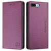 For iPhone 7 Plus / 8 Plus RC01 Dual-Folded Magnetic Suction RFID Leather Phone Case(Violet)