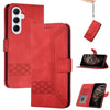 For Samsung Galaxy A56 5G Cubic Skin Feel Flip Leather Phone Case(Red)